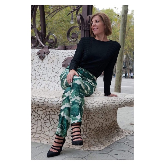 Eva Franco Anthropologie Jacquard Slim Pants - Picture 3 of 5